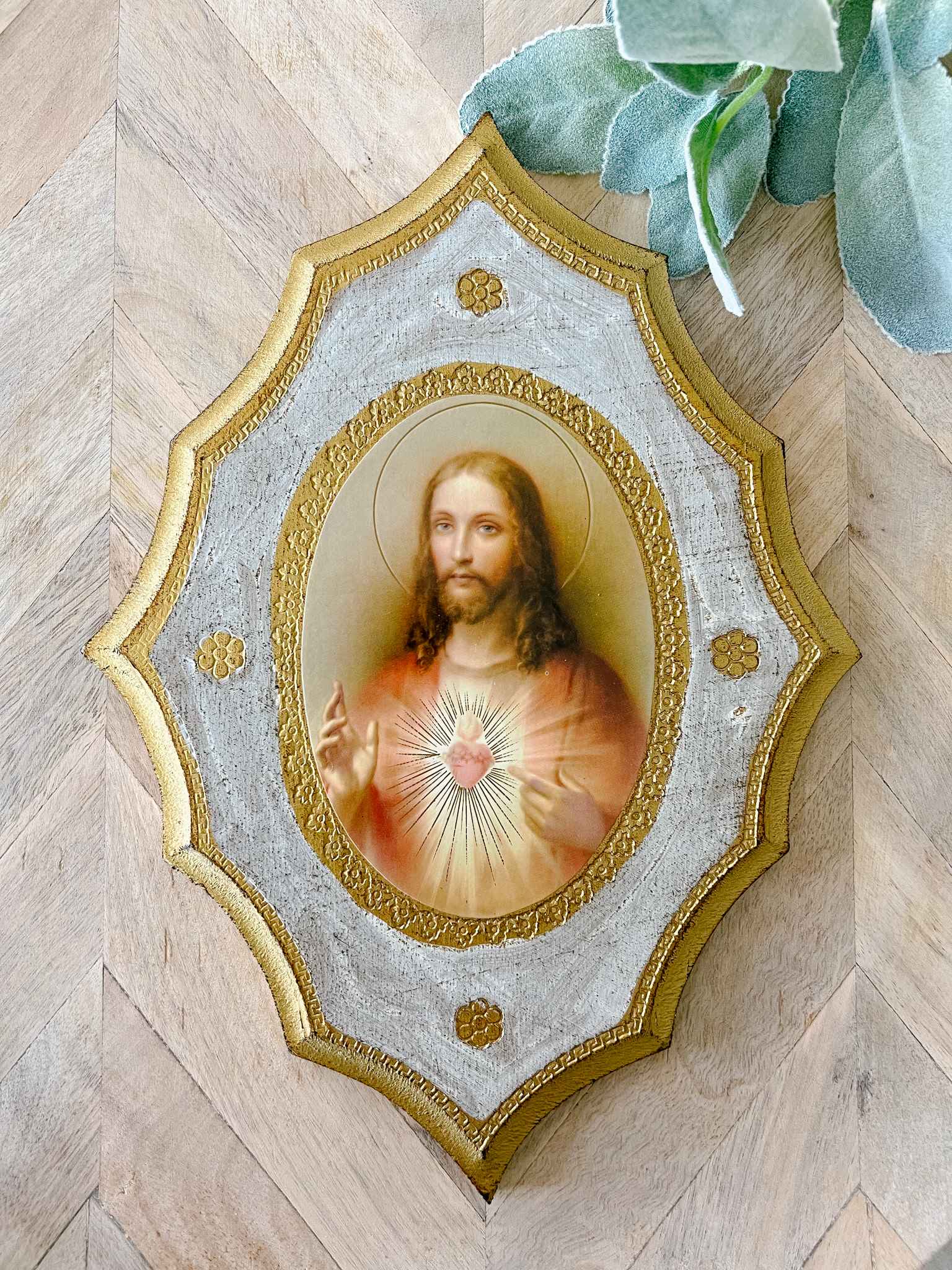 Immaculate Heart of hot Mary - Imported Florentine Plaque