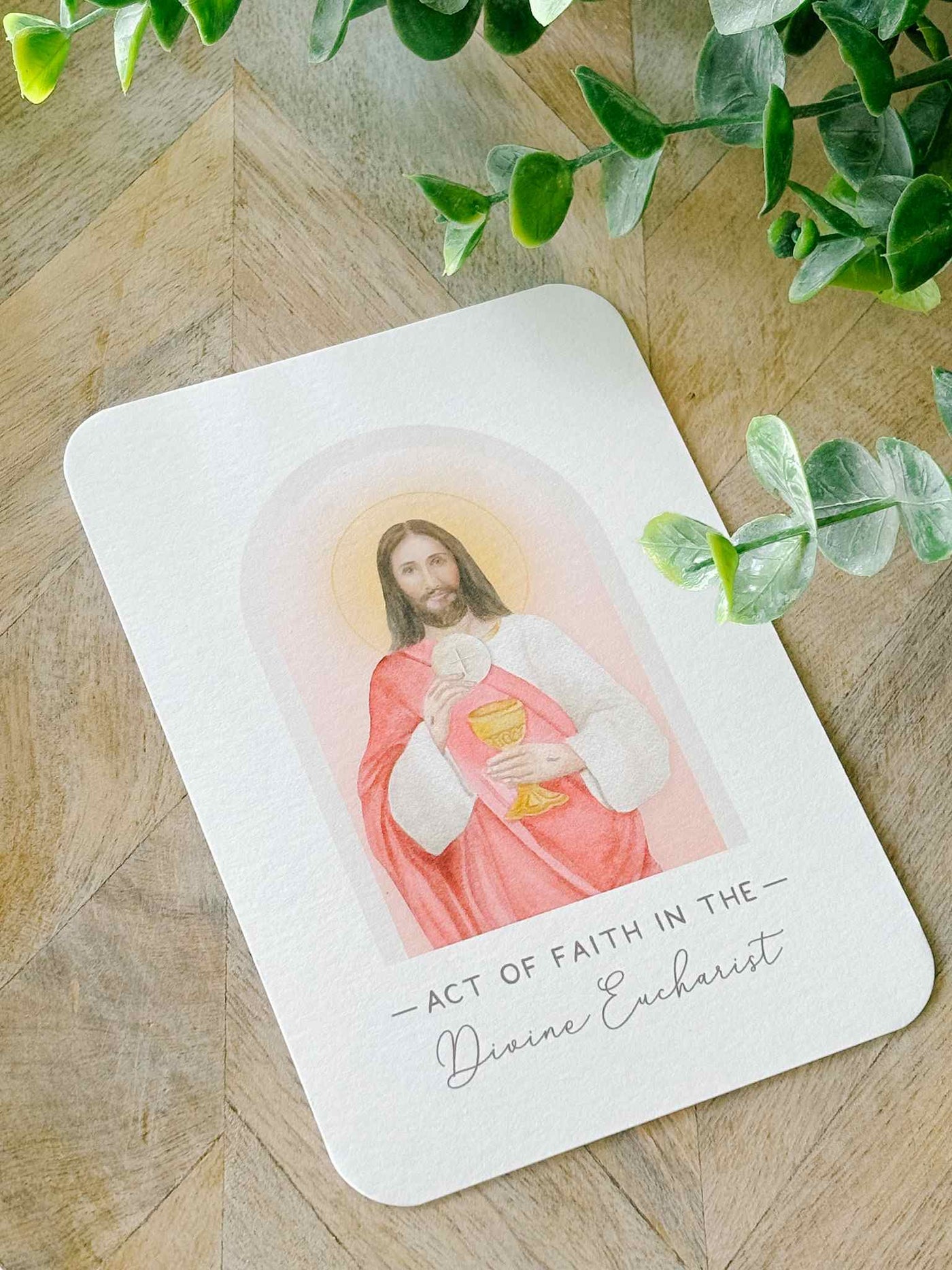 Act of Faith in the Divine Eucharist - Prayer Card