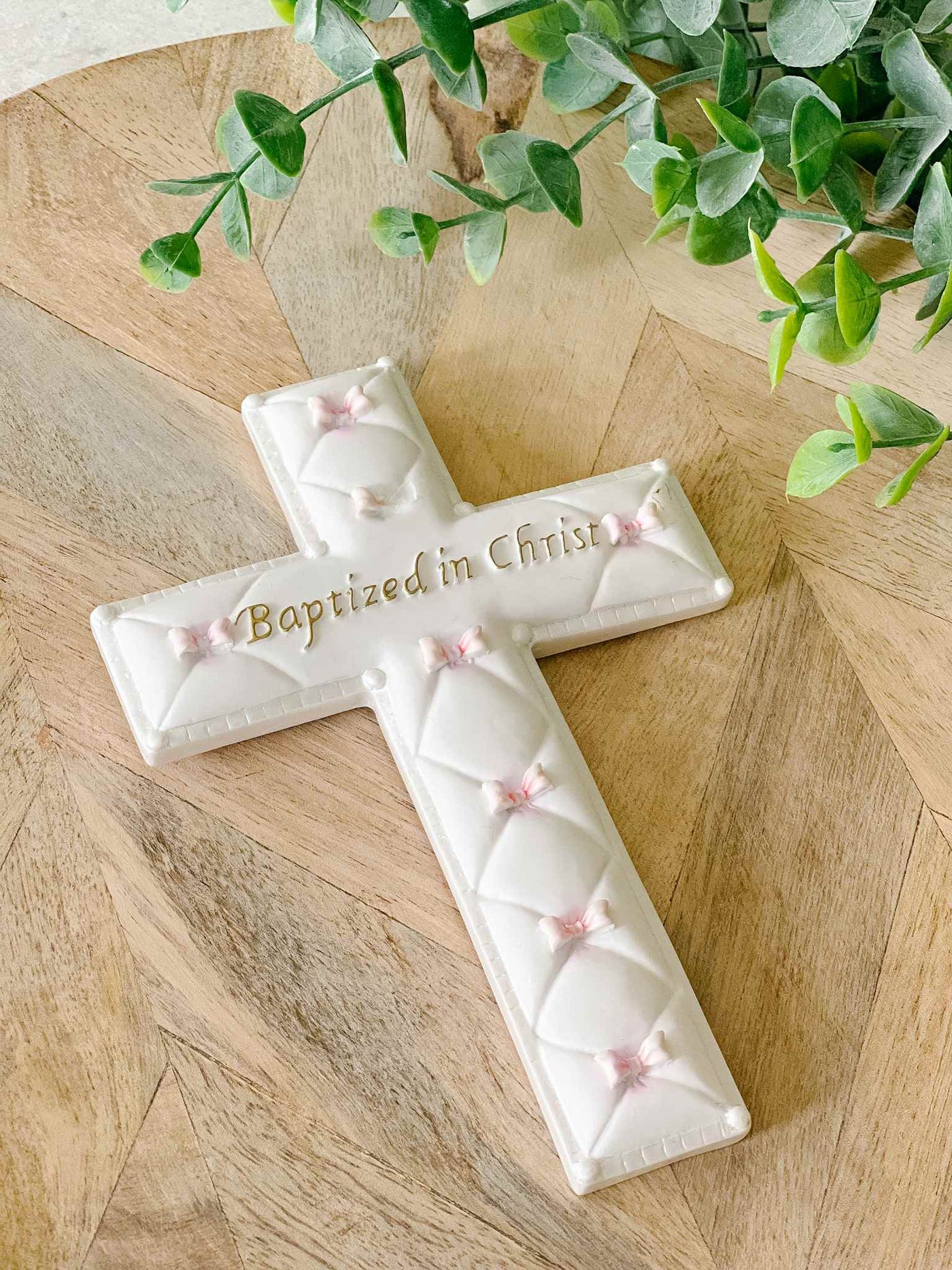 Baptized in Christ Cross - Pink