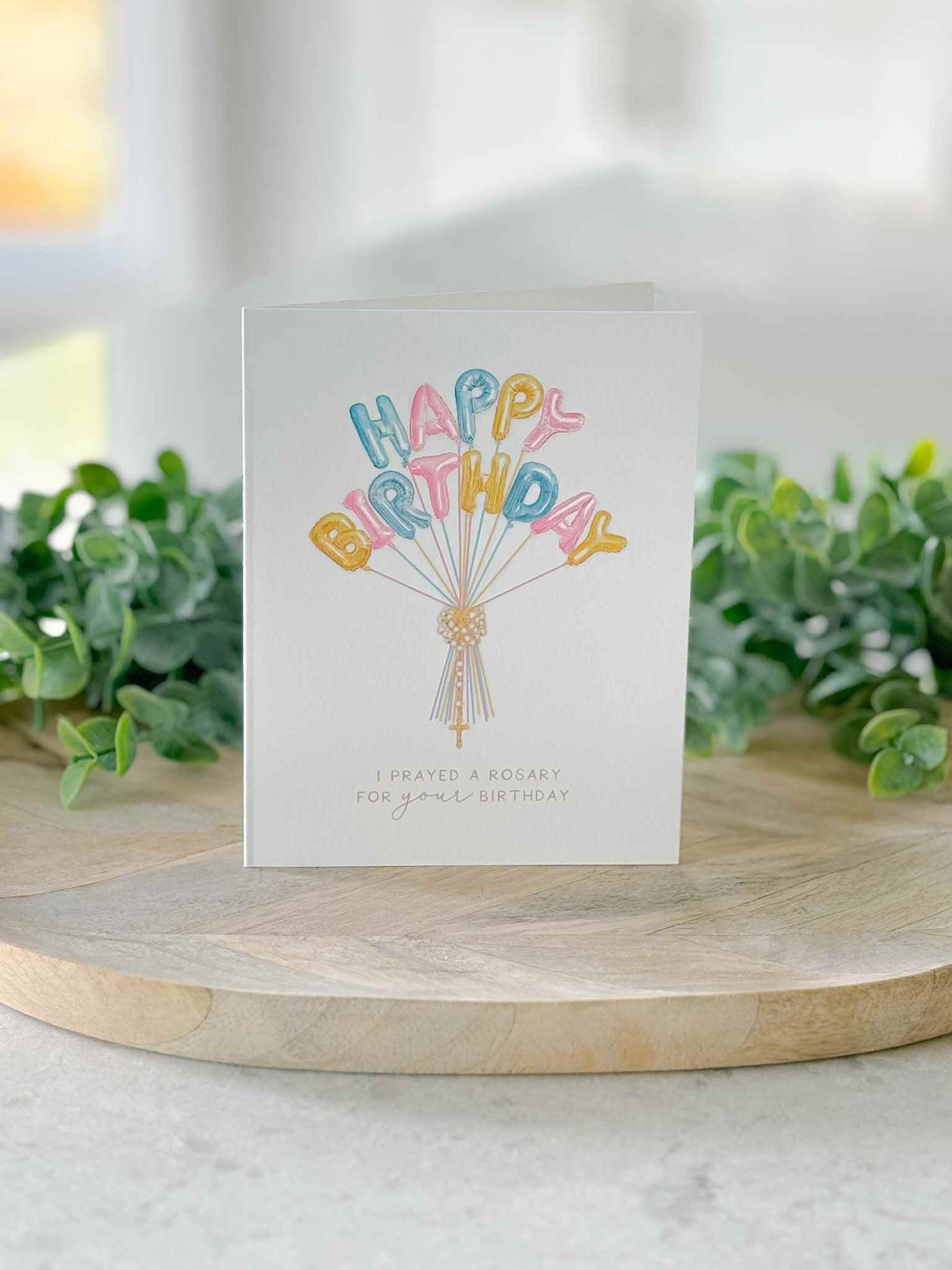 Colorful Birthday Balloons Birthday - Rosary Card - Set of 4