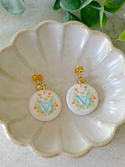 Handmade Mary Monogram Earrings