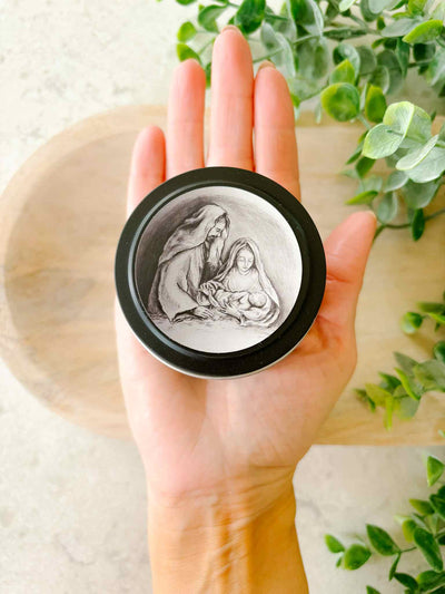 Holy Family Candle Tin