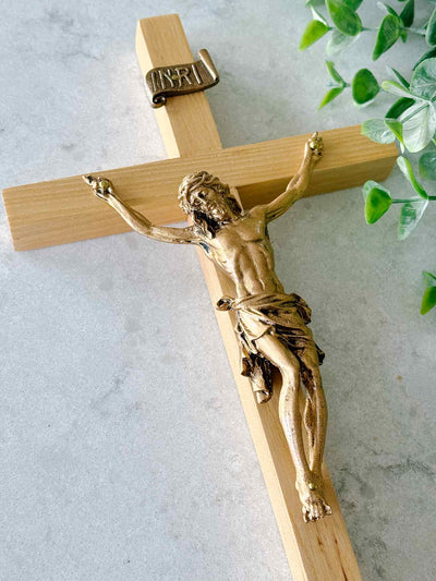 Oak Wood Crucifix