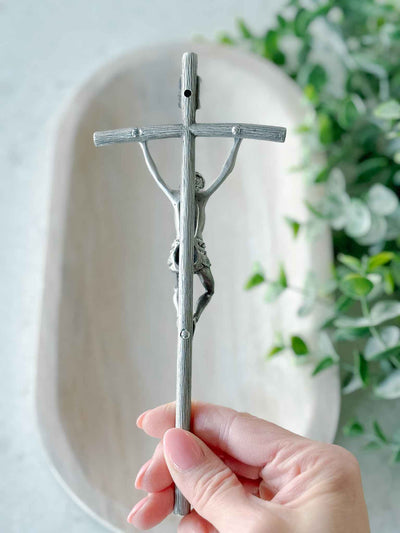 Pewter Papal Crucifix