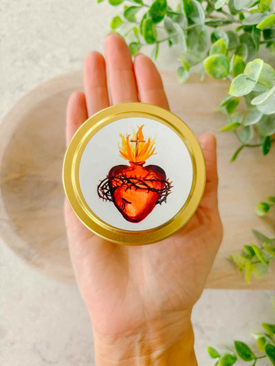 Sacred Heart Candle Tin