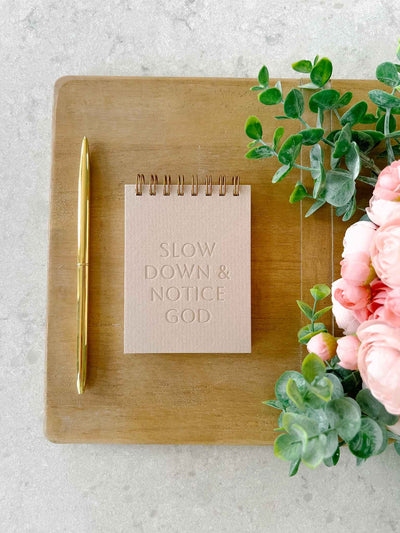 Slow Down & Notice God Mini Notepad